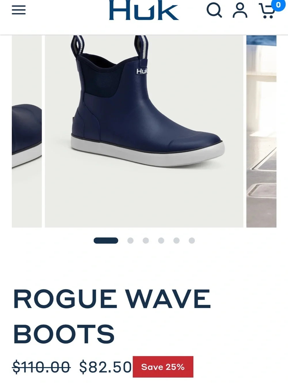 Huk Navy Waterproof Fishing Rain & Snow Boots